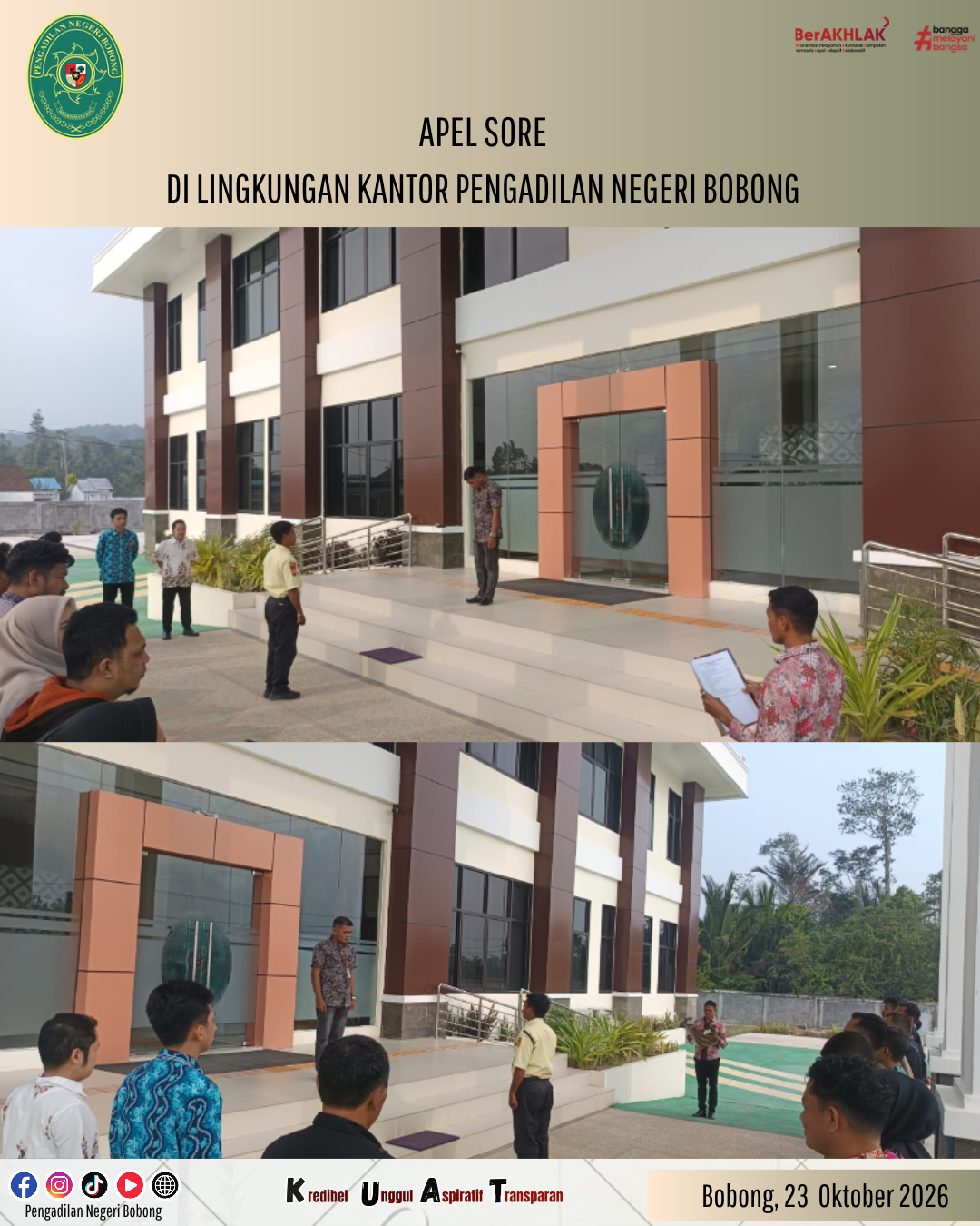 Pengadilan Negeri Bobong Laksanakan Apel Sore untuk Tingkatkan Disiplin dan Tanggung Jawab Aparatur